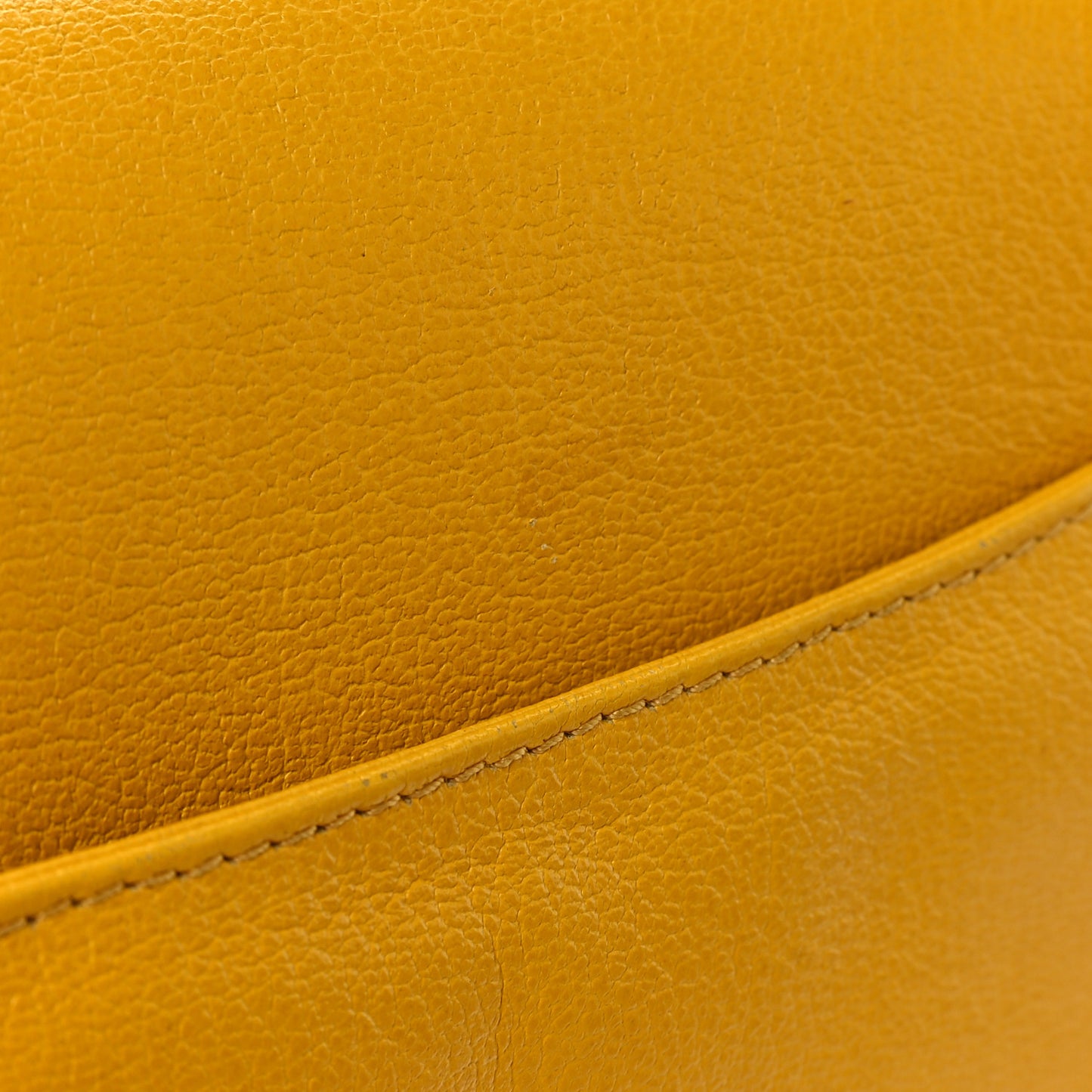 Grained Calfskin Saddle Bag Dark Yellow