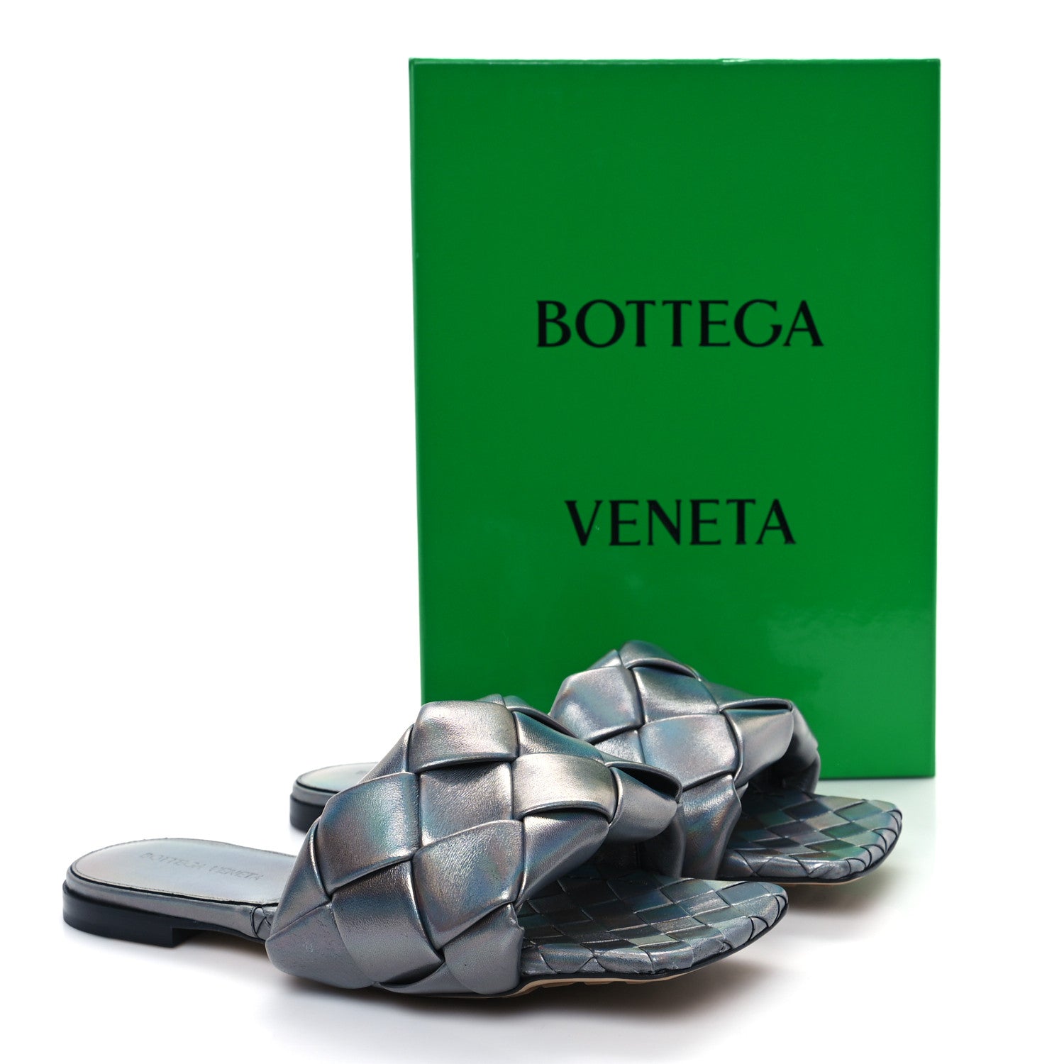 Bottega Veneta Laser Nappa Maxi Intrecciato Lido Flat Sandals 39 Oyster 9 of 9