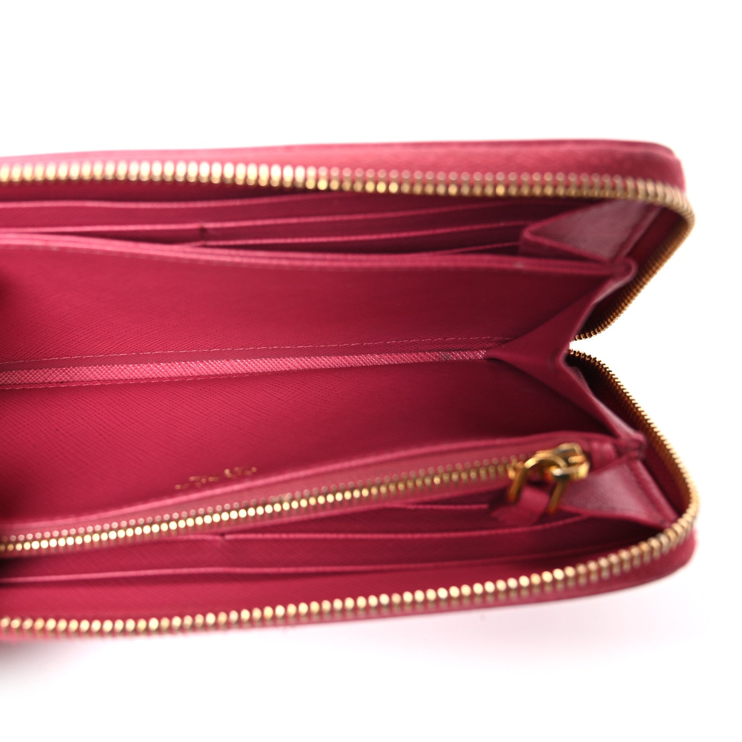 Prada Saffiano Metal Zip Around Wallet Peonia 5 of 9
