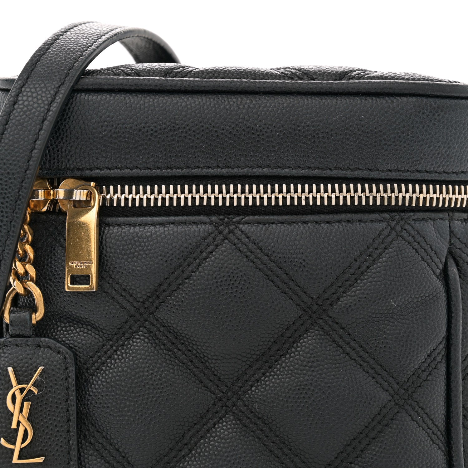 Saint Laurent Grain de Poudre Quilted 80's Vanity Bag Black 8 of 12