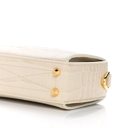 Alexander McQueen Calfskin Crocodile Embossed Box Shoulder Bag 16 Cream 12 of 19