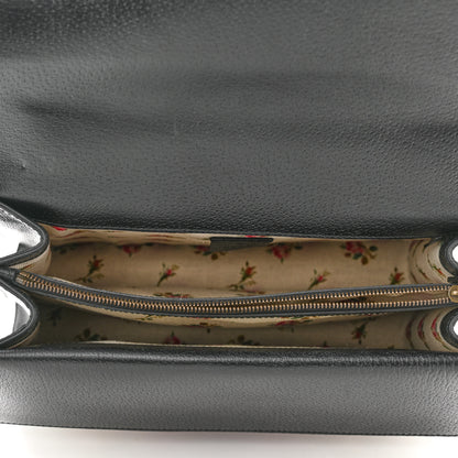 Gucci Calfskin Web Floral Embroidered Medium Dionysus Shoulder Bag Black 5 of 10