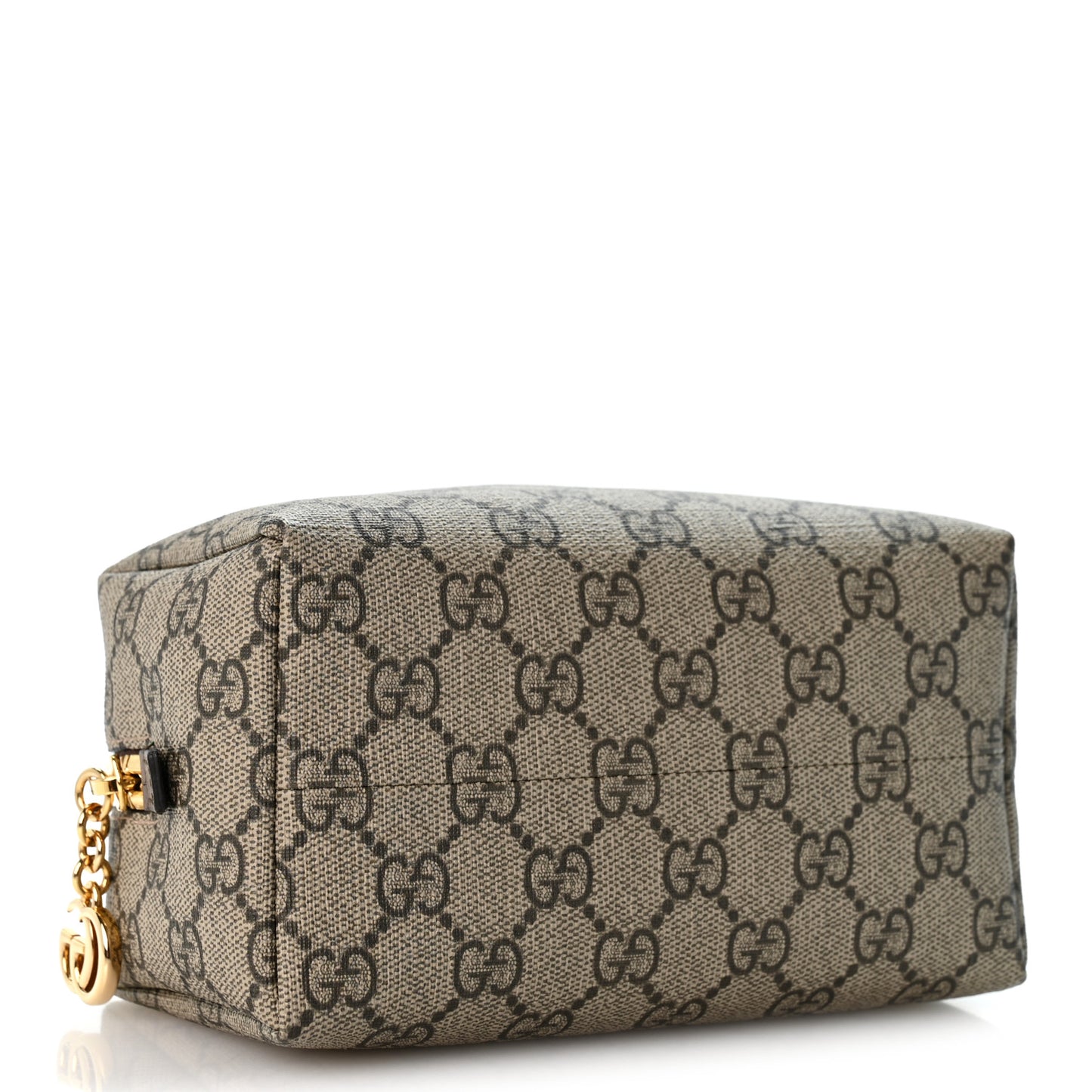 Soft GG Supreme Monogram Calfskin Small Ophidia Cosmetic Case Beige Ebony New Acero