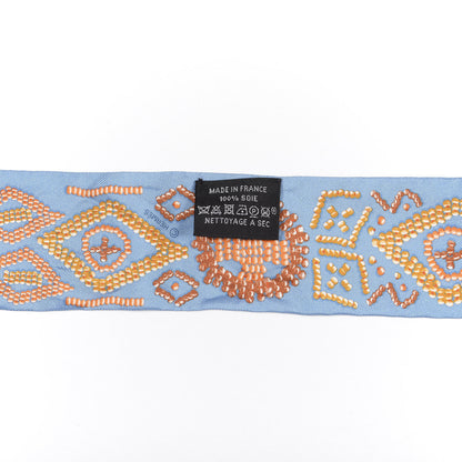 Hermes Silk Kelly En Perles Twilly Bleu Azur Orange 2 of 4