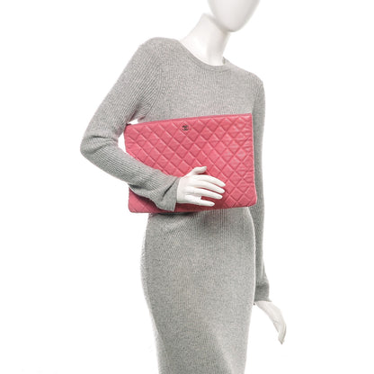 Chanel Caviar Quilted Large Cosmetic Case Rose Pink 2 of 8