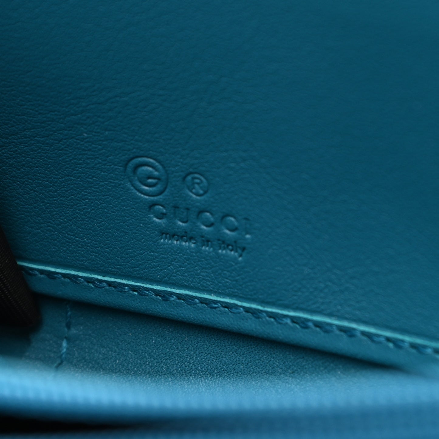 Microguccissima Zip Around Wallet Deep Cobalt