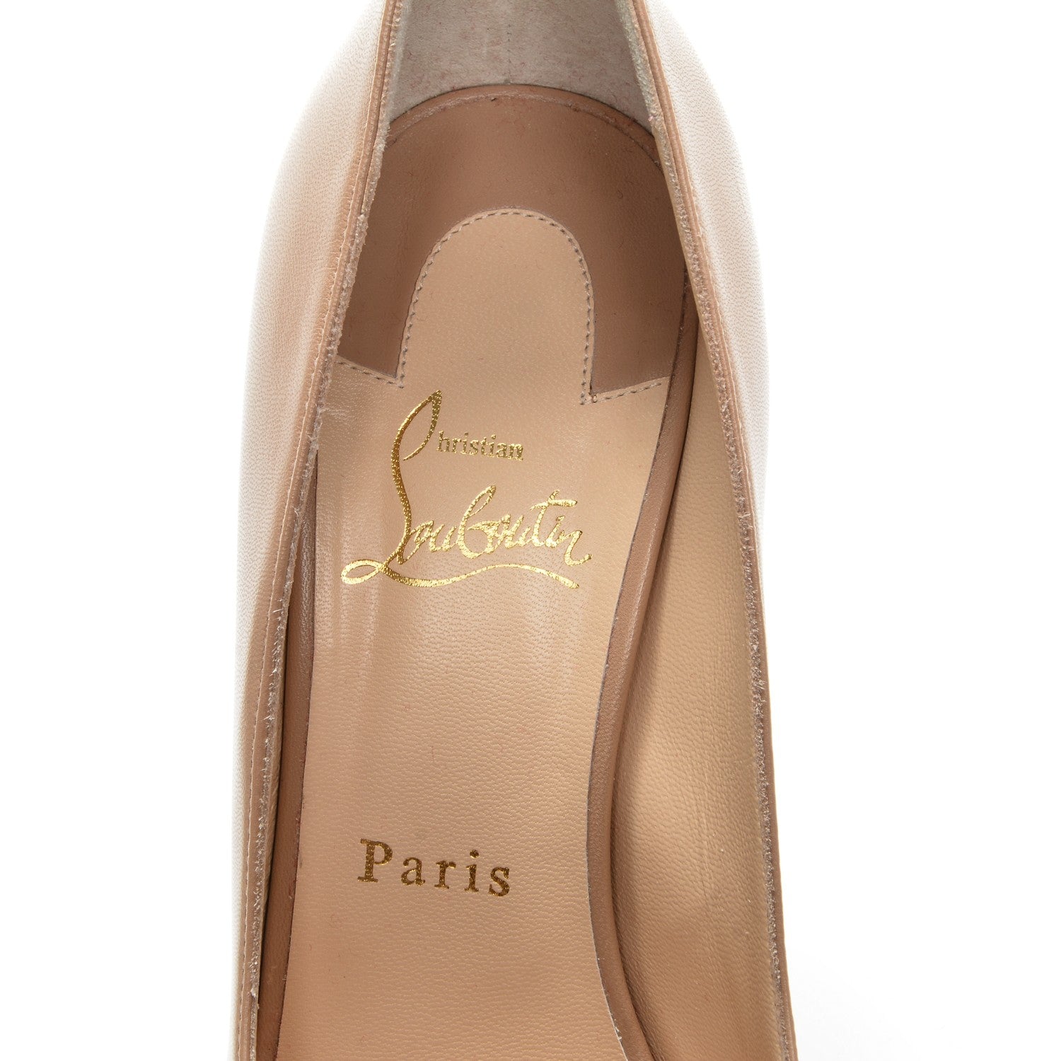 Christian Louboutin Kid Bareta 100 Pumps 39.5 Nude Light Gold 9 of 9
