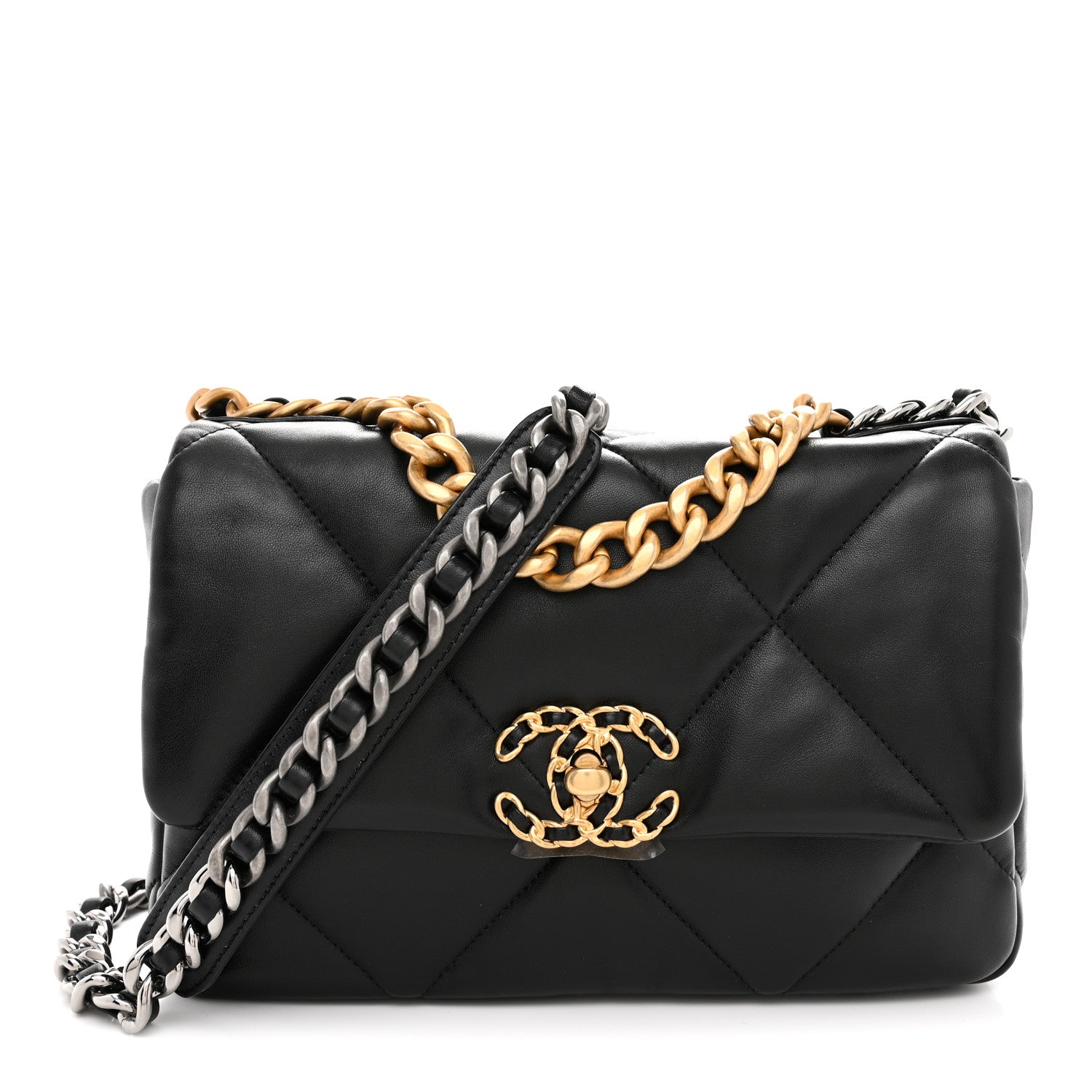 Chanel Lambskin Quilted Medium Chanel 19 Flap Black 1 of 10