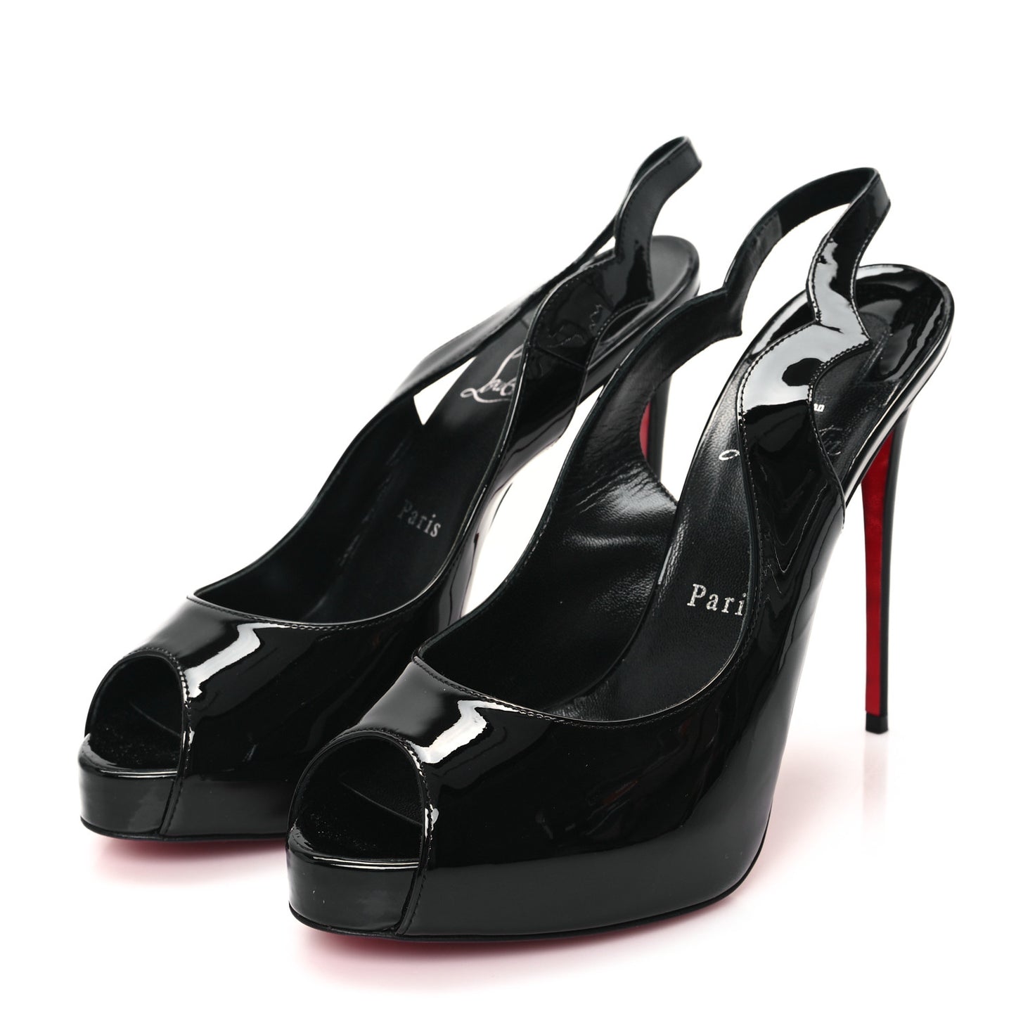 Patent Hot Chick Slingback Platform Peep Toe 120 Pumps 39 Black