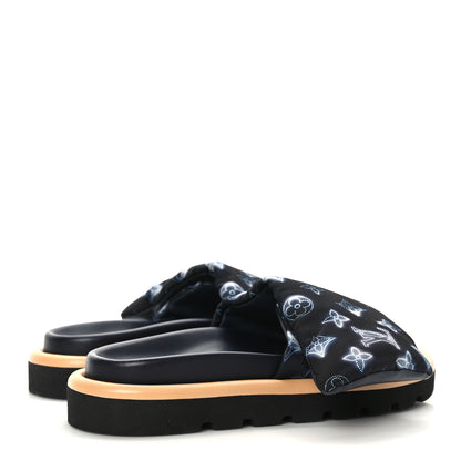 Louis Vuitton Nylon Monogram Womens Pool Pillow Comfort Mules 37 Navy Blue 4 of 8