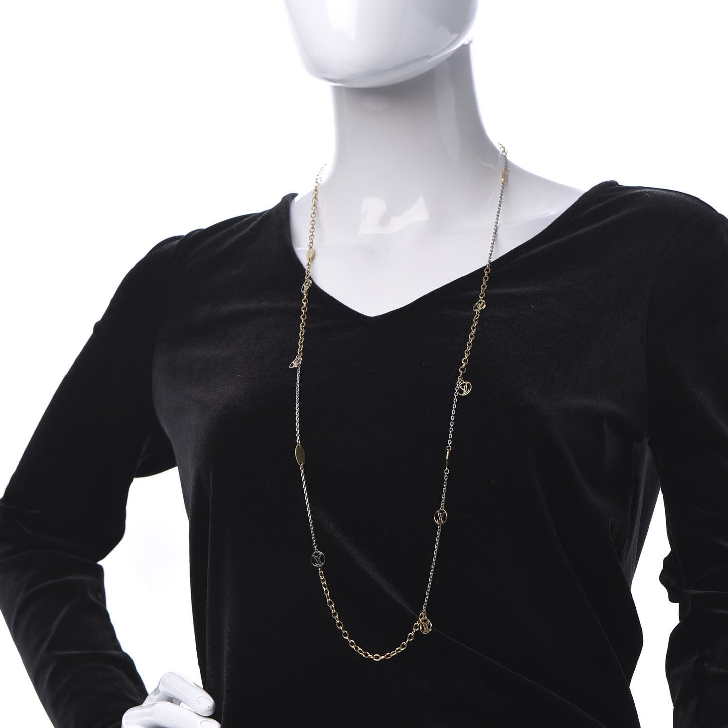 Logomania Sautoir Necklace Silver Gold