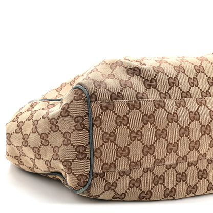 Gucci Monogram Medium Sukey Tote Metallic Blue 10 of 11