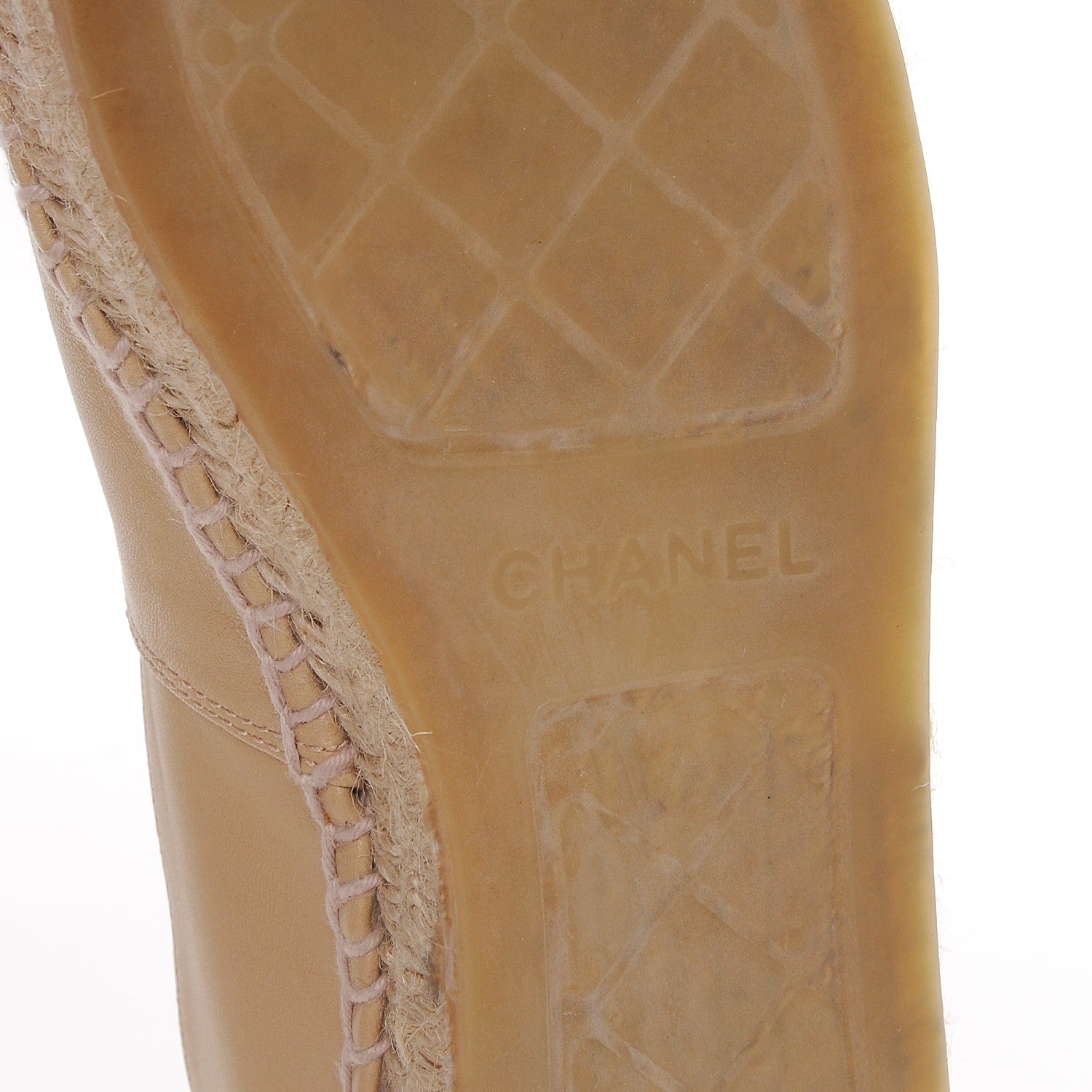 Chanel Lambskin CC Espadrilles 40 Beige Black 6 of 9