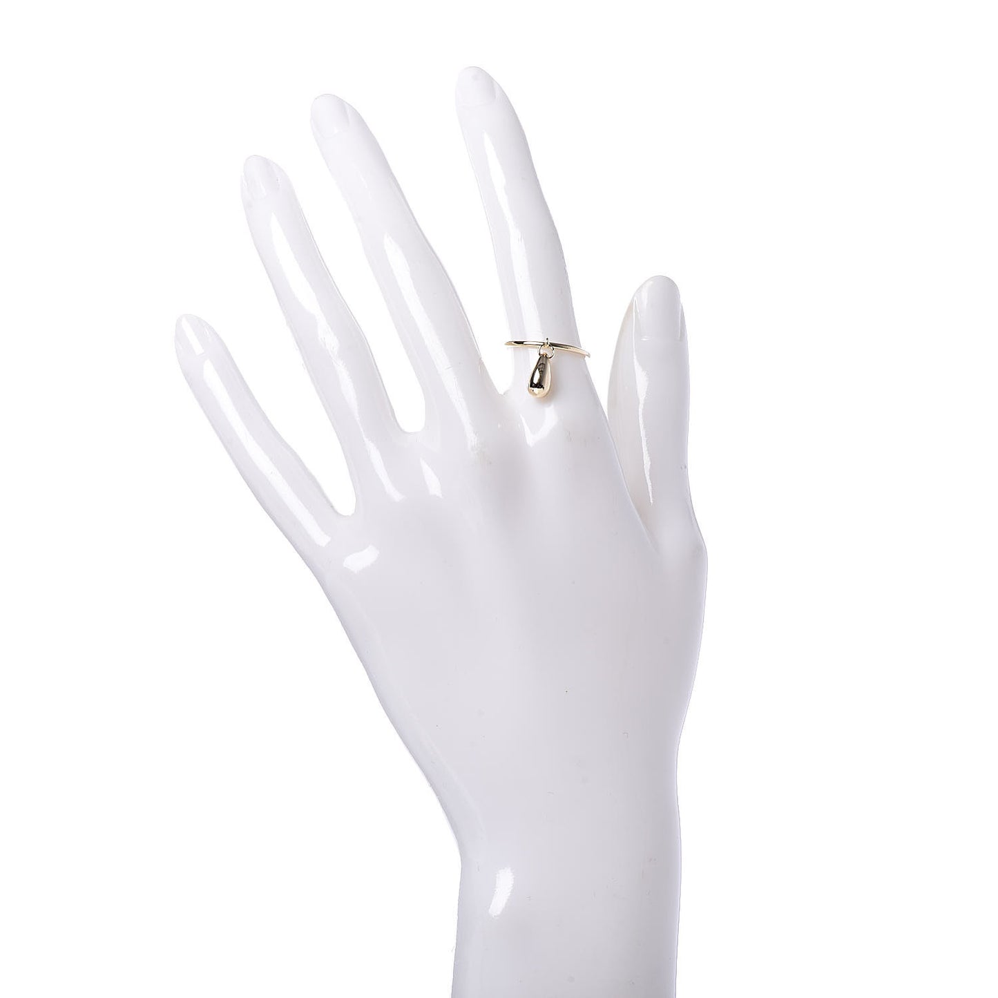 18K Yellow Gold Elsa Peretti Teardrop Charm Ring 49 5