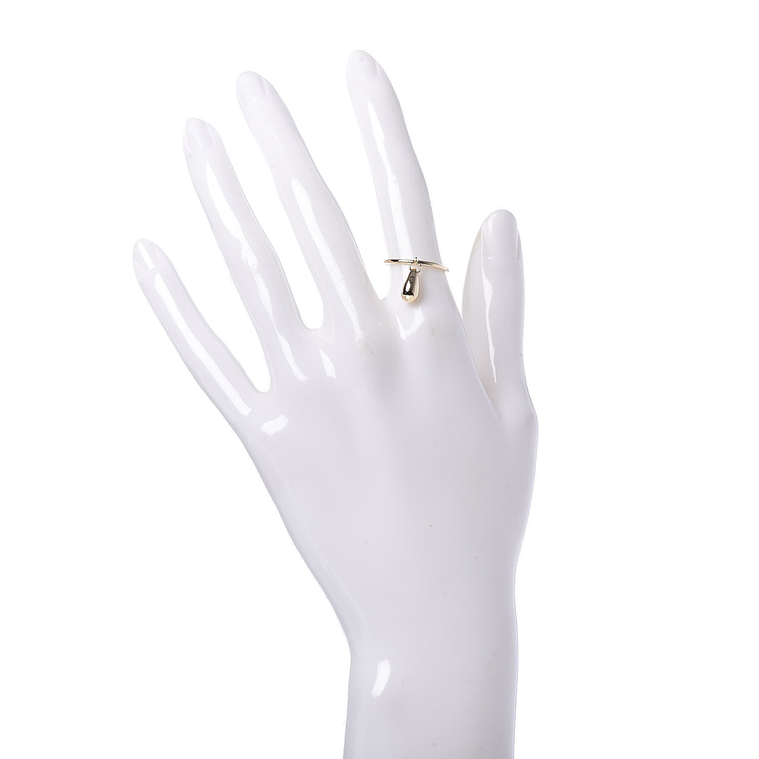 Tiffany 18K Yellow Gold Elsa Peretti Teardrop Charm Ring 49 5 2 of 5