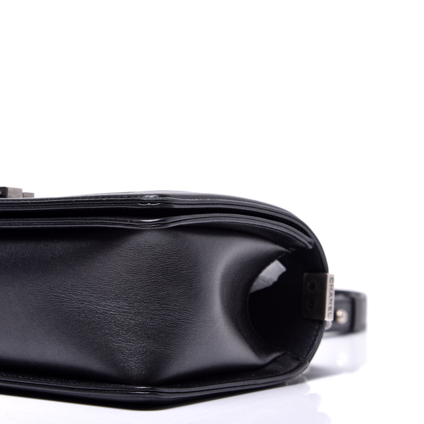 Metallic Calfskin Quilted Medium Boy Flap Black