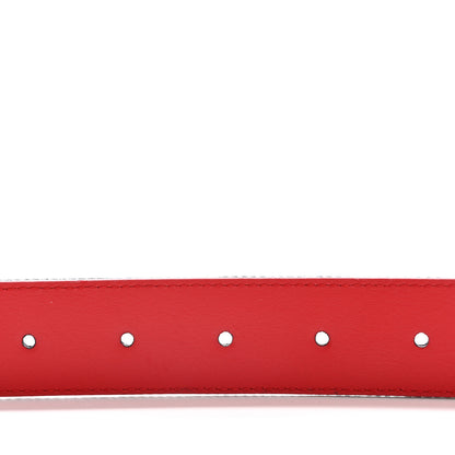 Louis Vuitton Denim Damier Monogram Patchwork 30mm Iconic Reversible Belt 80 32 Blue Rouge 5 of 7
