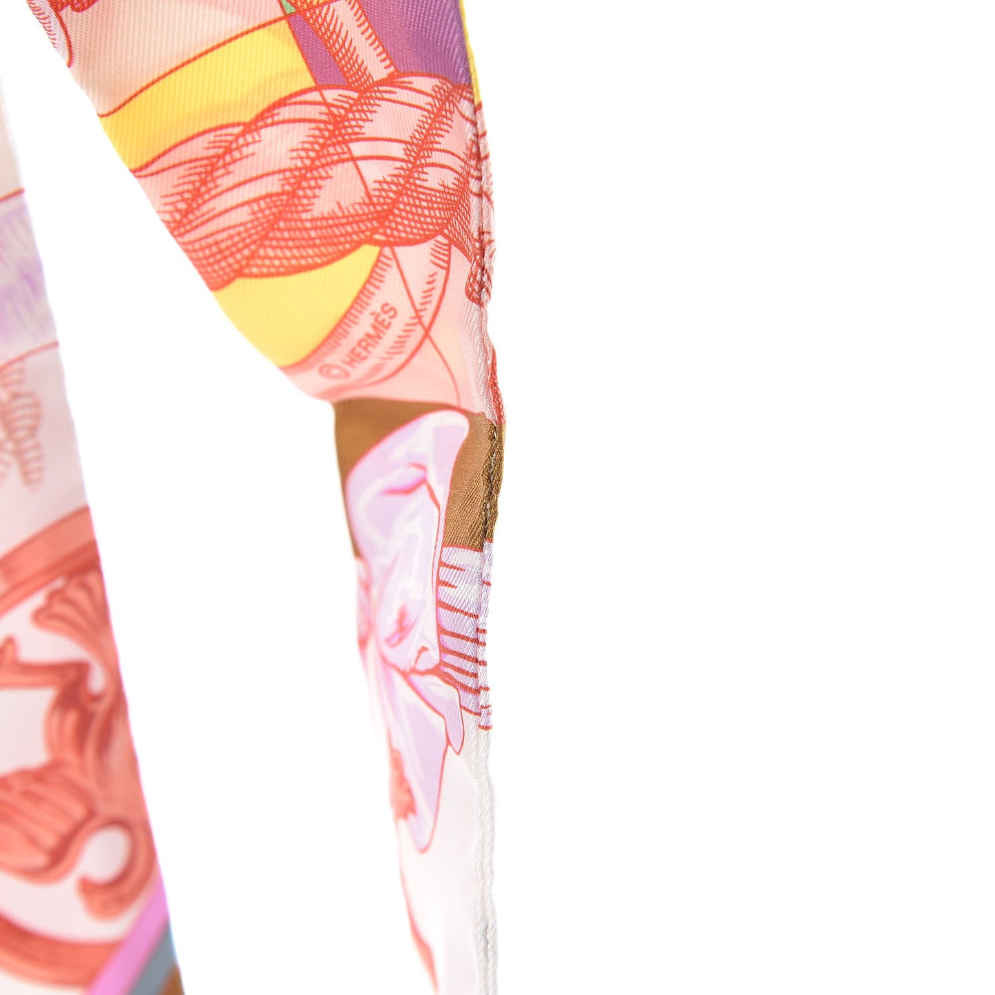 Silk Cavalleria D'Etriers Twilly Ocre Rose Vif Vert