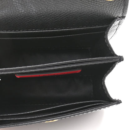 Valentino Garavani Grainy Calfskin Vlogo Compact Wallet with Chain Black 5 of 8