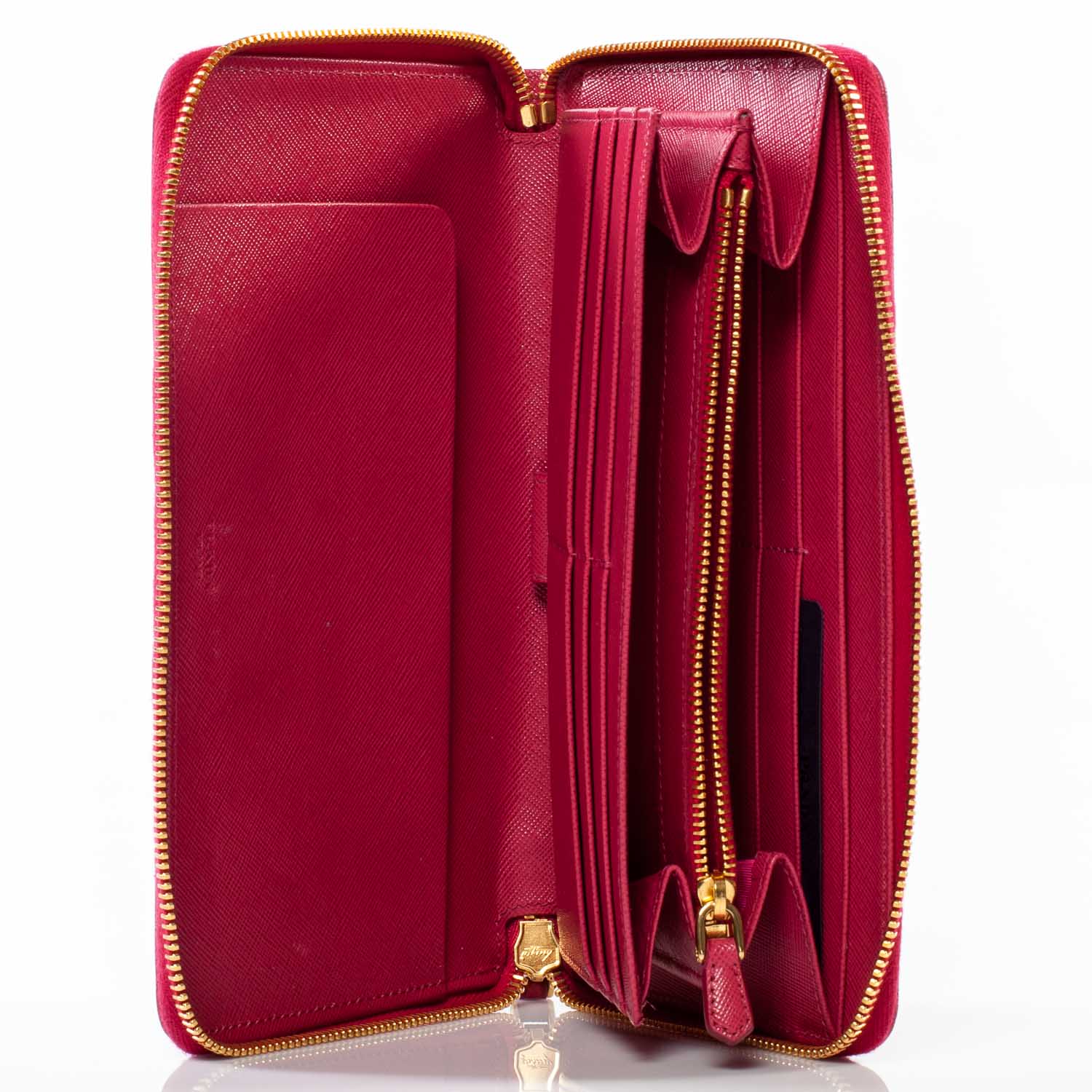 Prada Saffiano Continental Wallet Ibisco 8 of 9