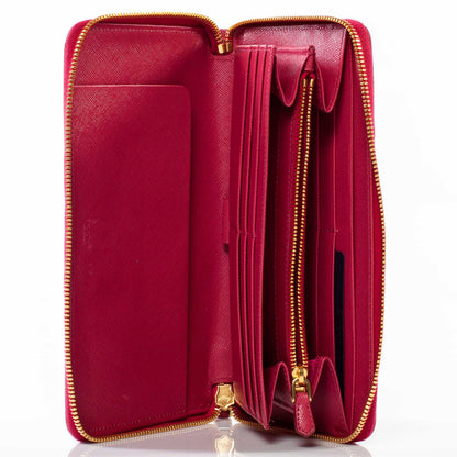 Prada Saffiano Continental Wallet Ibisco 8 of 9