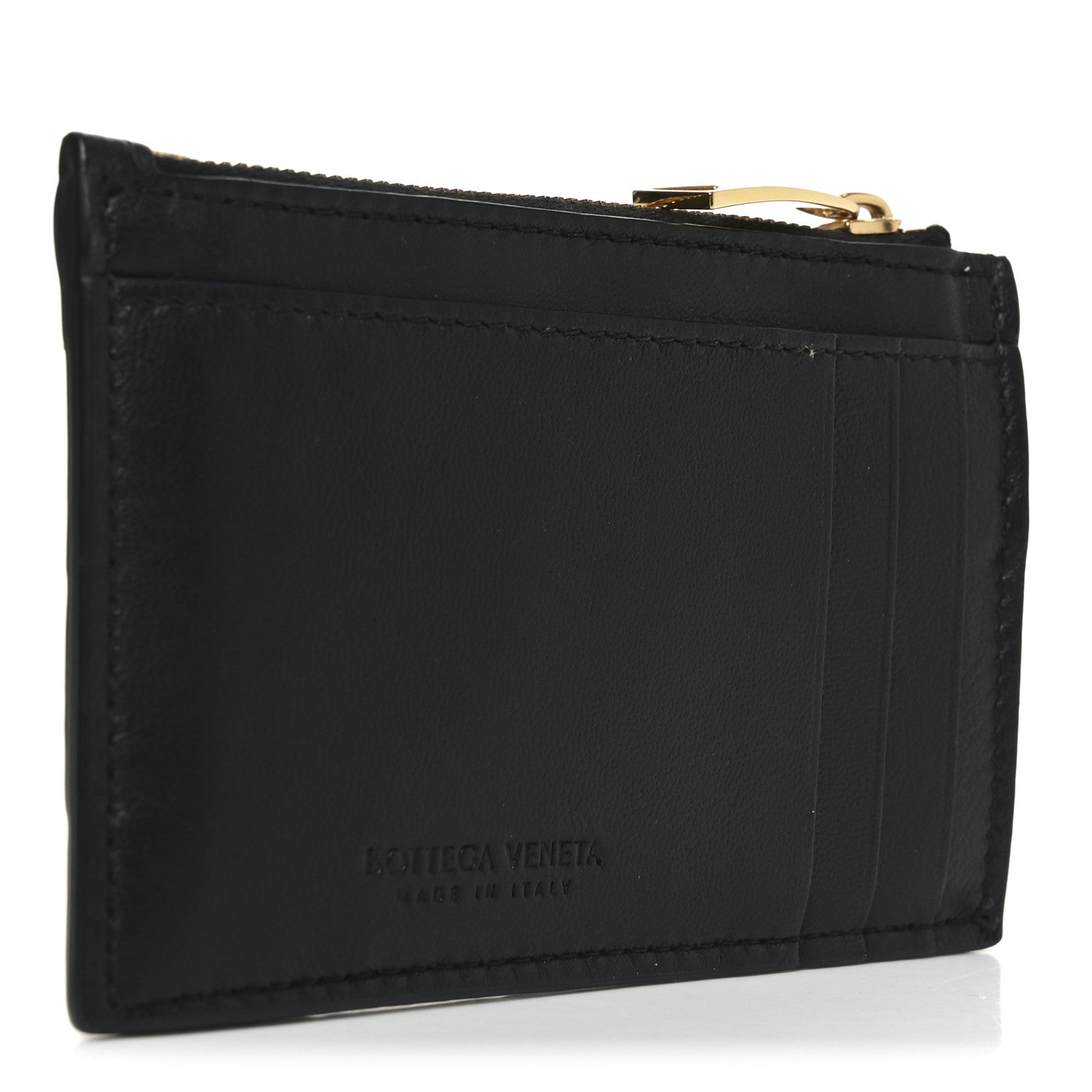 MY　BOTTEGA VENETA ブラックレザーケース Bottega Veneta ボッテガヴェネタ パスポート ケース 財布