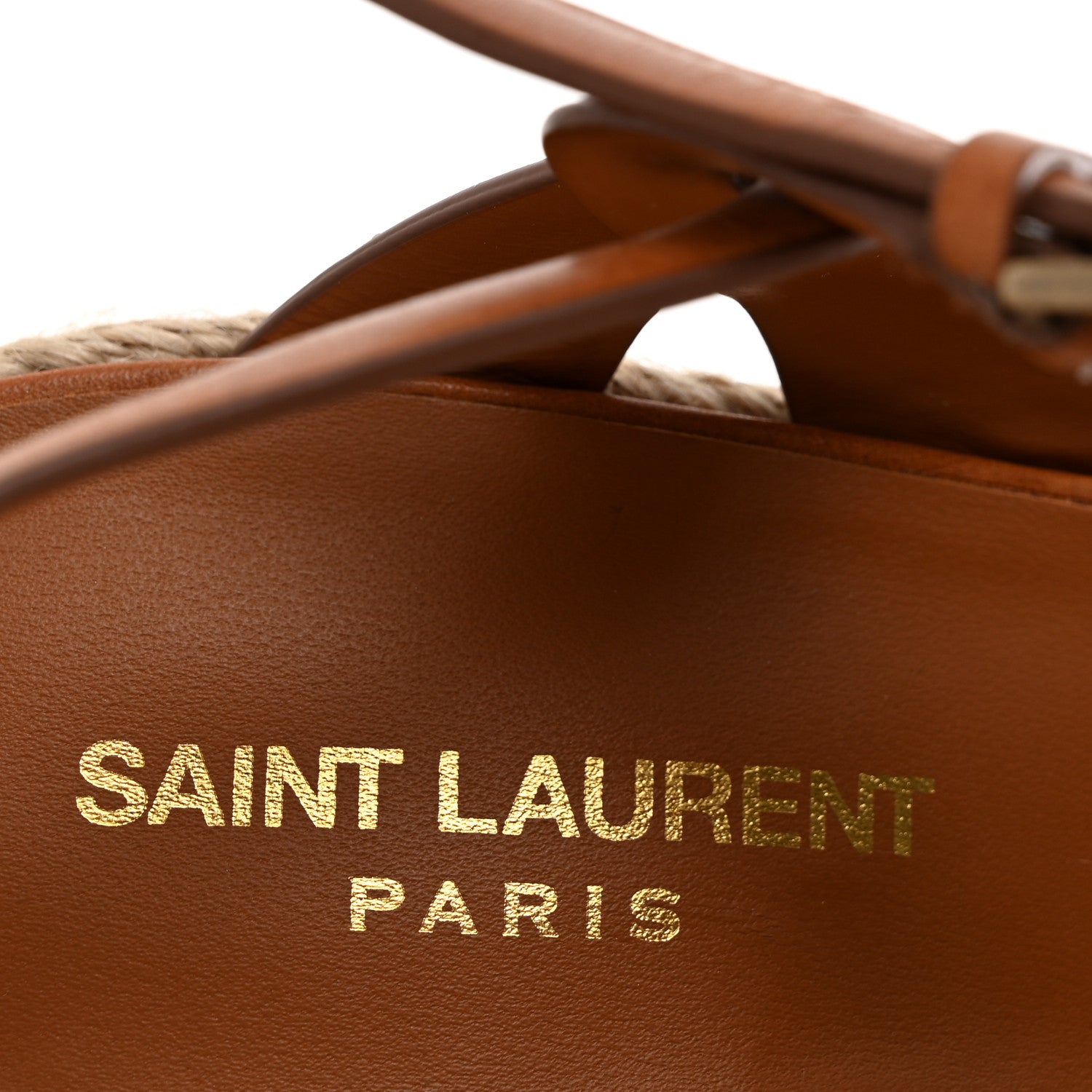 Saint Laurent Calfskin 85 Platform Espadrille Wedge Sandals 39.5 Brown 8 of 10