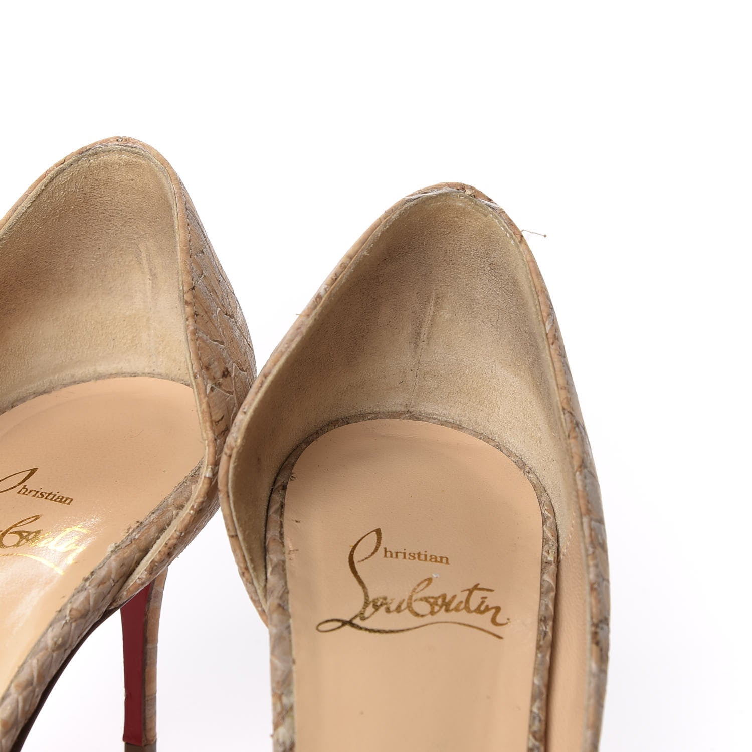 Christian Louboutin Liege Embossed Iriza 70 Pumps 35 Beige 10 of 11