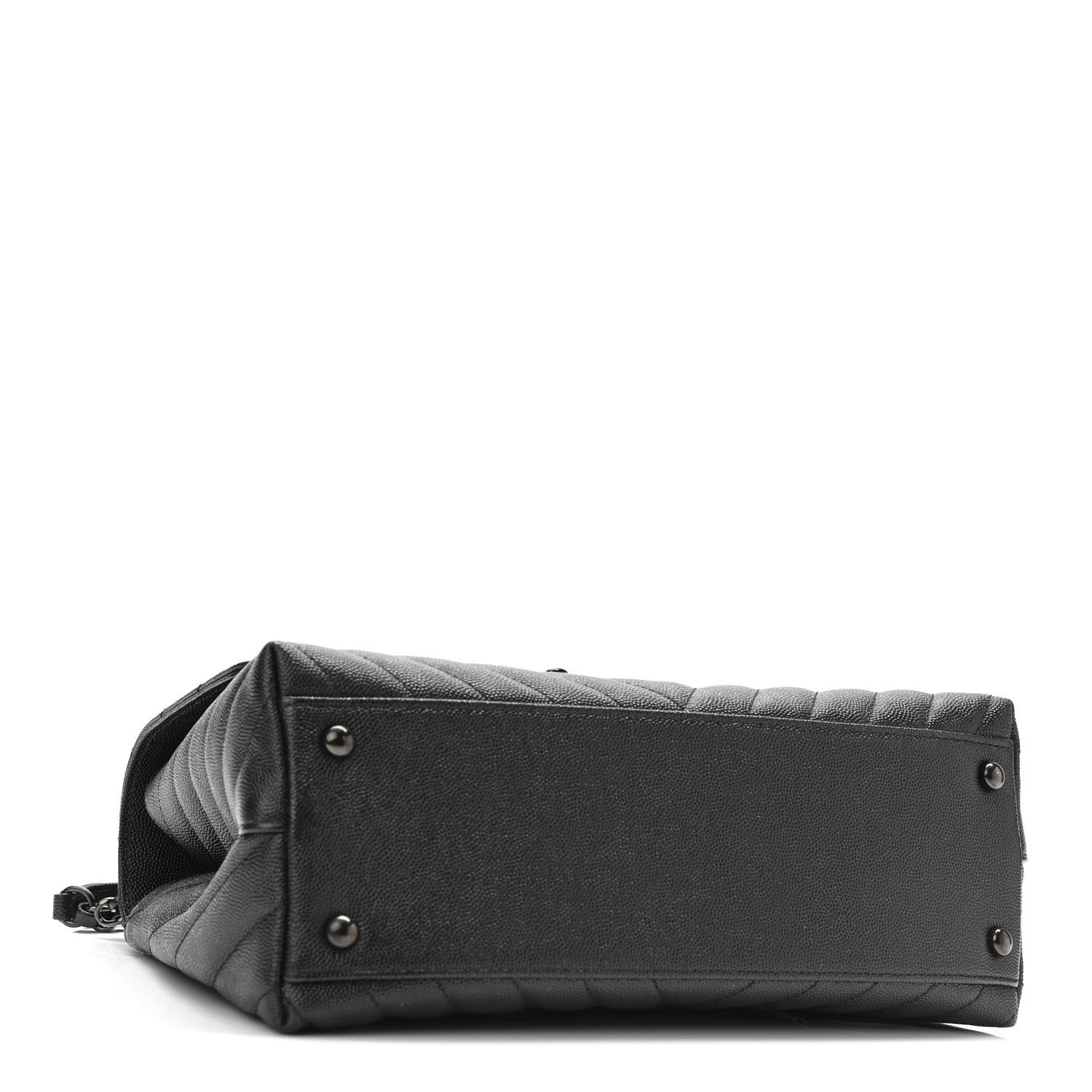 Chanel Caviar Chevron Quilted Small Coco Handle Flap So Black 4 of 9