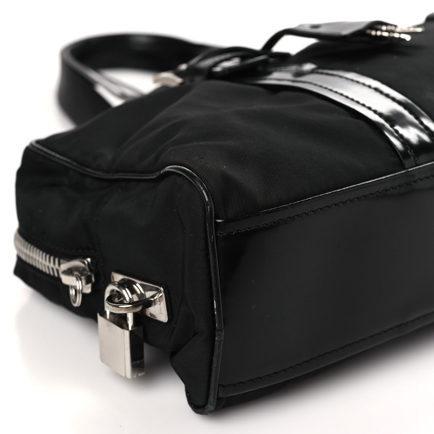 Tessuto Nylon Vernice Bauletto Black