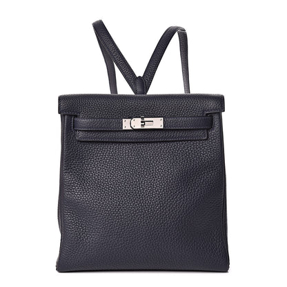 Hermes Taurillon Clemence Kelly Ado Backpack Bleu Nuit 1 of 12