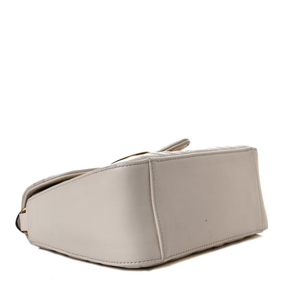 Gucci Calfskin Matelasse Mini GG Marmont Top Handle Shoulder Bag White 5 of 17