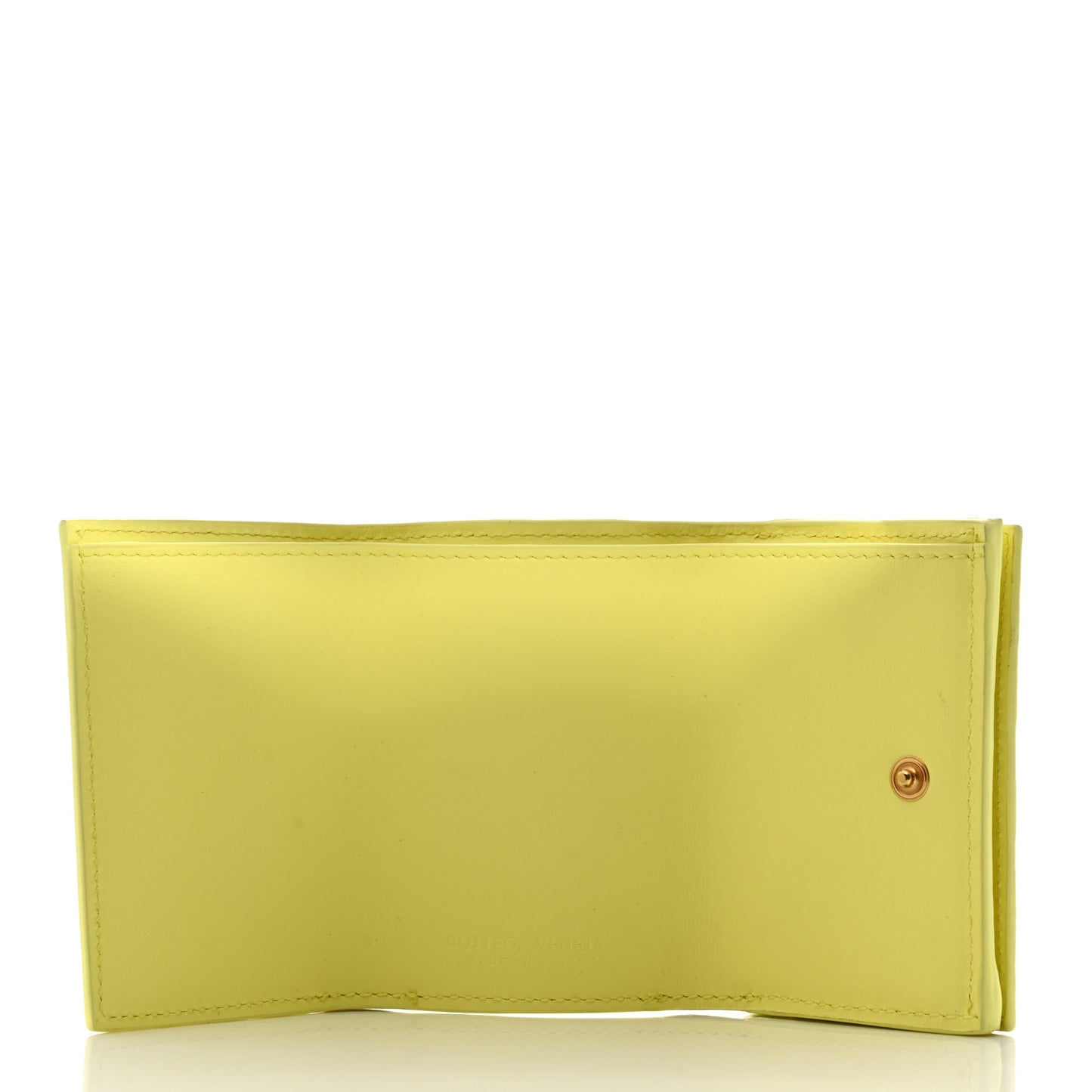 Nappa Intrecciato Trifold Wallet Kiwi