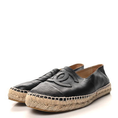 Chanel Lambskin CC Espadrilles 39 Navy Black 3 of 10