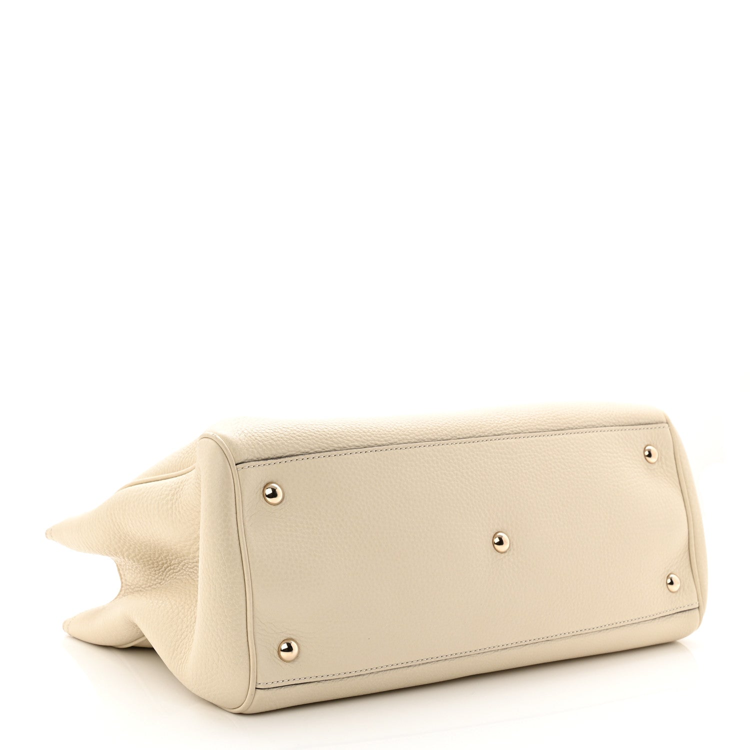 Gucci Pebbled Calfskin Medium Bamboo Shopper Tote Off White 6 of 19