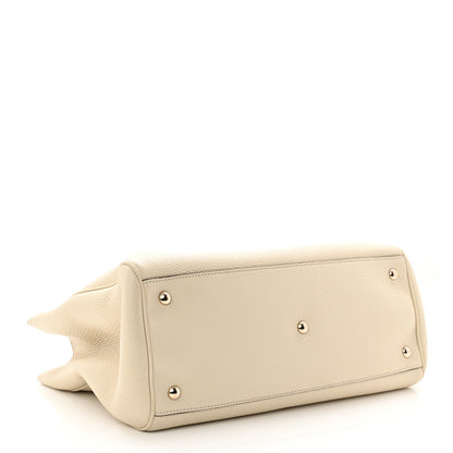 Gucci Pebbled Calfskin Medium Bamboo Shopper Tote Off White 6 of 19