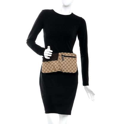 Gucci GG Monogram Double Pocket Belt Bag Dark Brown 2 of 9