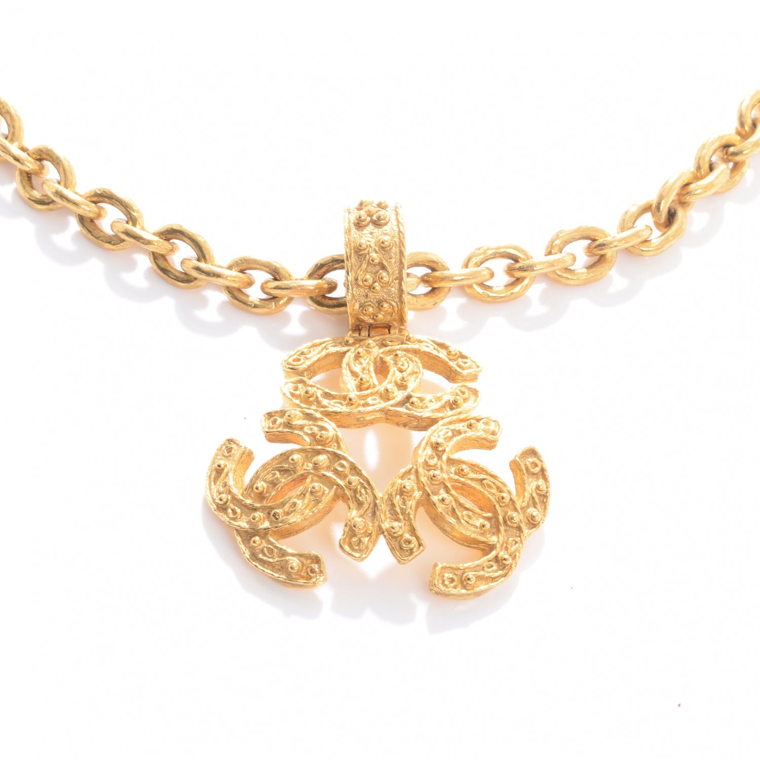 Chanel Triple CC Chain Necklace Gold 1 of 5