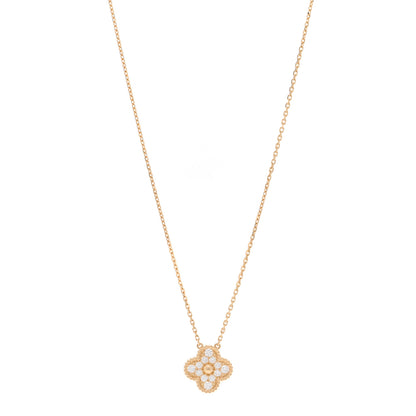 Van Cleef & Arpels 18K Yellow Gold Diamond Vintage Alhambra Pendant Necklace 1 of 5