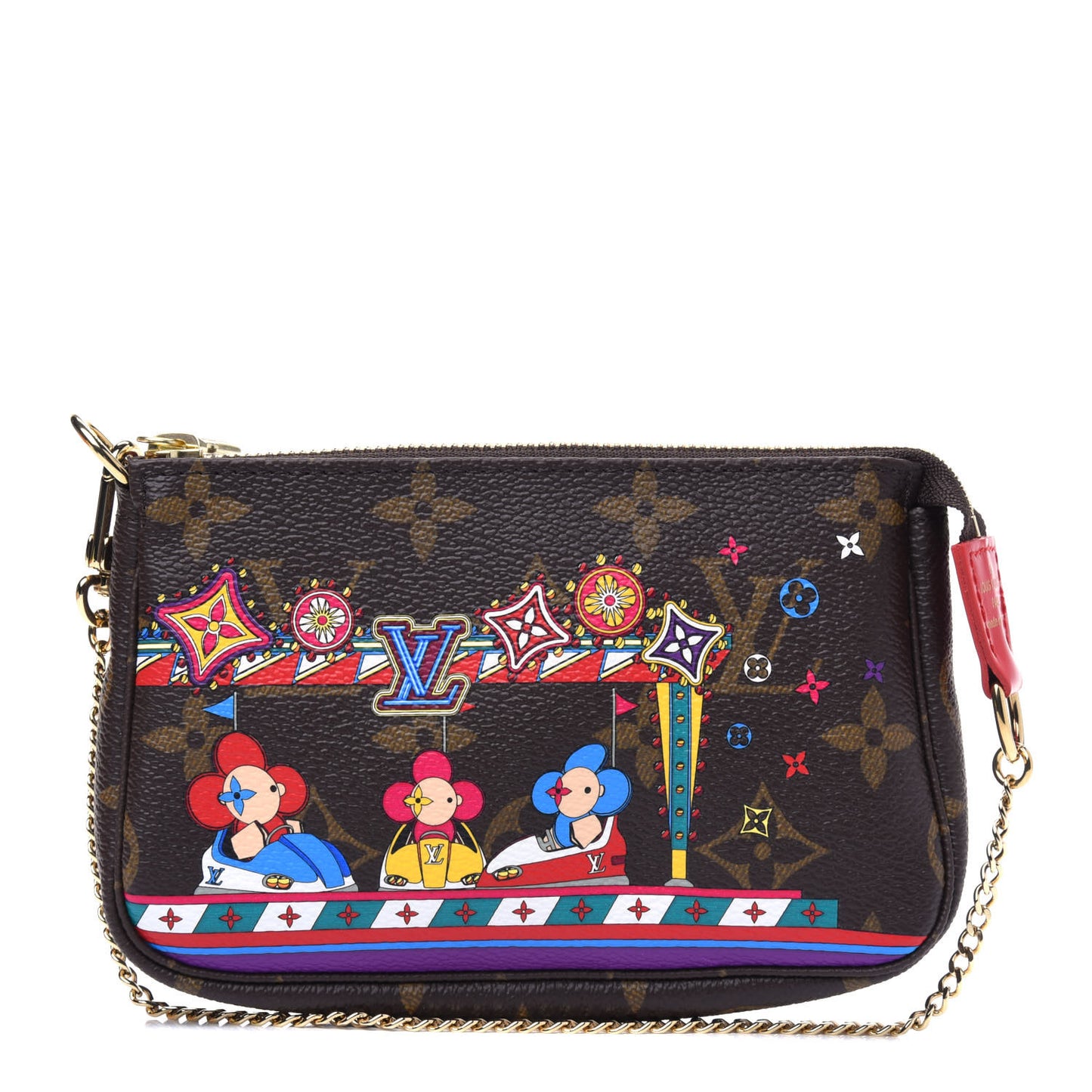 Monogram 2020 Christmas Animation Bumper Cars Mini Pochette Accessories Coquelicot