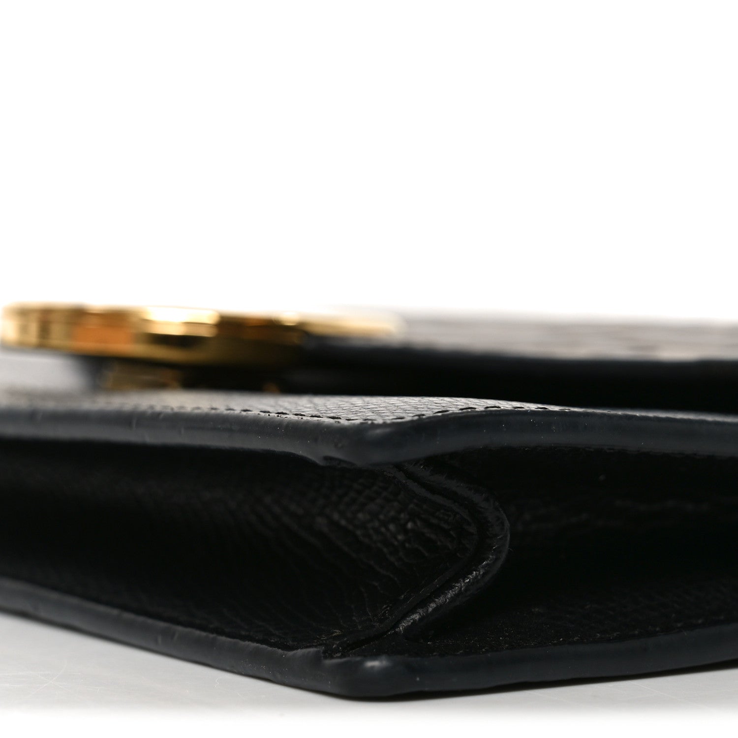 Fendi Vitello Cruise F is Fendi Bi-Color FF 1974 Embossed Medium Envelope Wallet On Chain Black Maya 10 of 10
