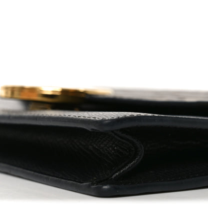 Fendi Vitello Cruise F is Fendi Bi-Color FF 1974 Embossed Medium Envelope Wallet On Chain Black Maya 10 of 10