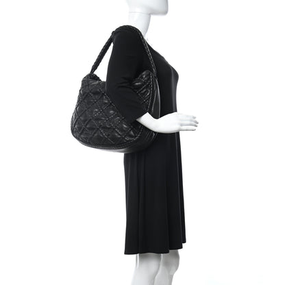 Chanel Quilted Lambskin Hidden Chain Hobo Black 2 of 11