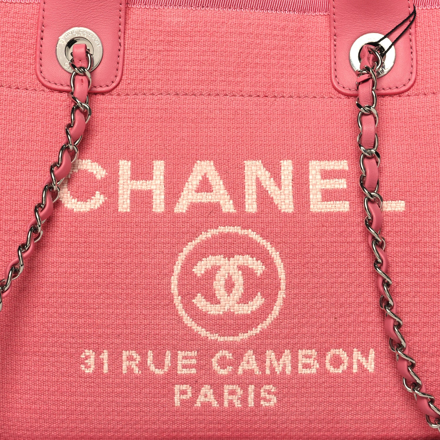 Chanel Mixed Fibers Small Deauville Tote Pink 10 of 16