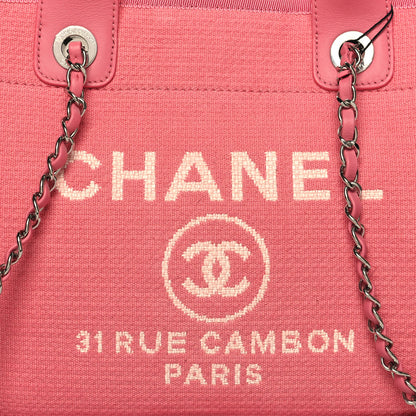 Chanel Mixed Fibers Small Deauville Tote Pink 10 of 16