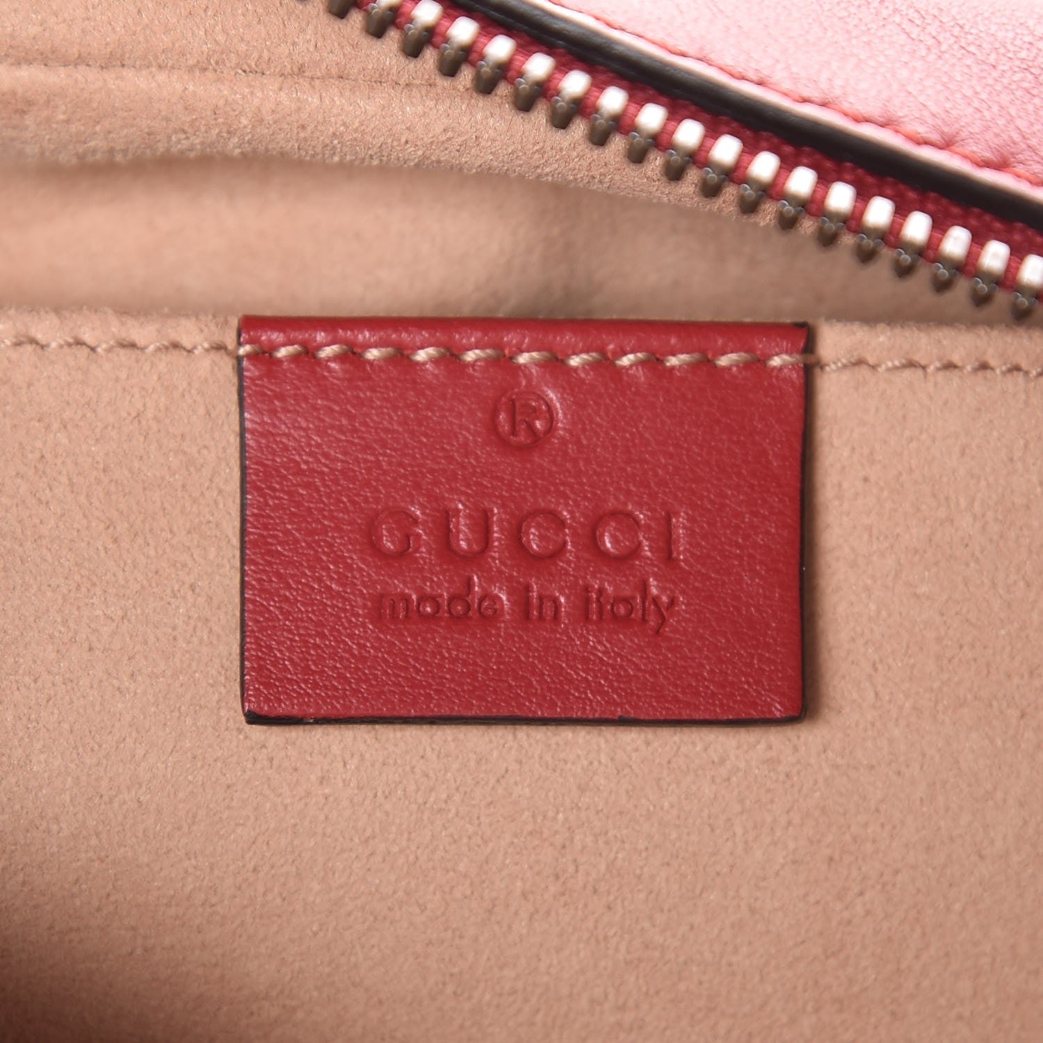 Gucci Calfskin Matelasse Small GG Marmont Chain Shoulder Bag Hibiscus Red 6 of 7