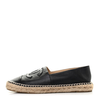 Chanel Lambskin CC Espadrilles 40 Black 1 of 8