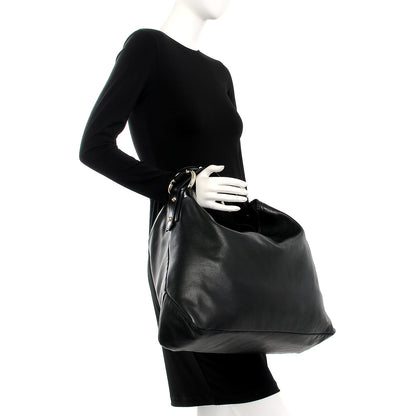Gucci Calfskin Large Horsebit Chain Hobo Black 2 of 7