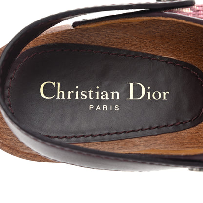 Christian Dior Canvas Oblique Diorquake 20mm Slingback Clogs 37 Deep Amaranth 7 of 9