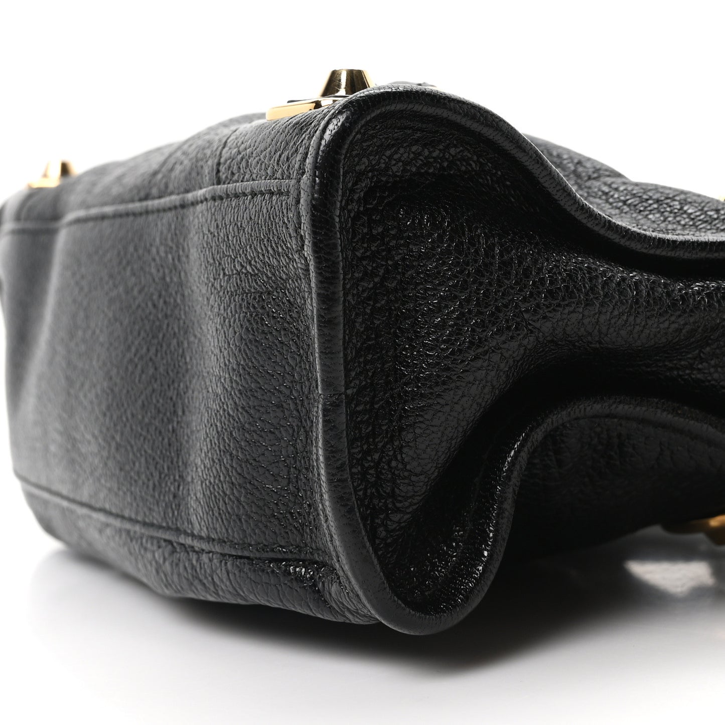 Chevre Gold Metallic Edge Hardware Mini City Black